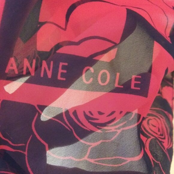 Anne Cole collection sarong roses print  red and black pool beach Cover up - Picture 9 of 16